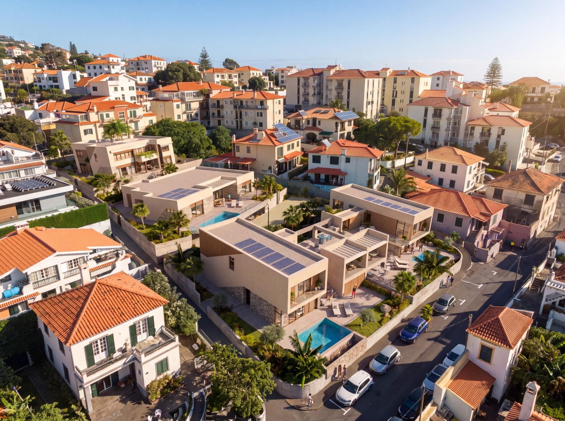 Terreno com projeto aprovado para quatro moradias de luxo com vista mar